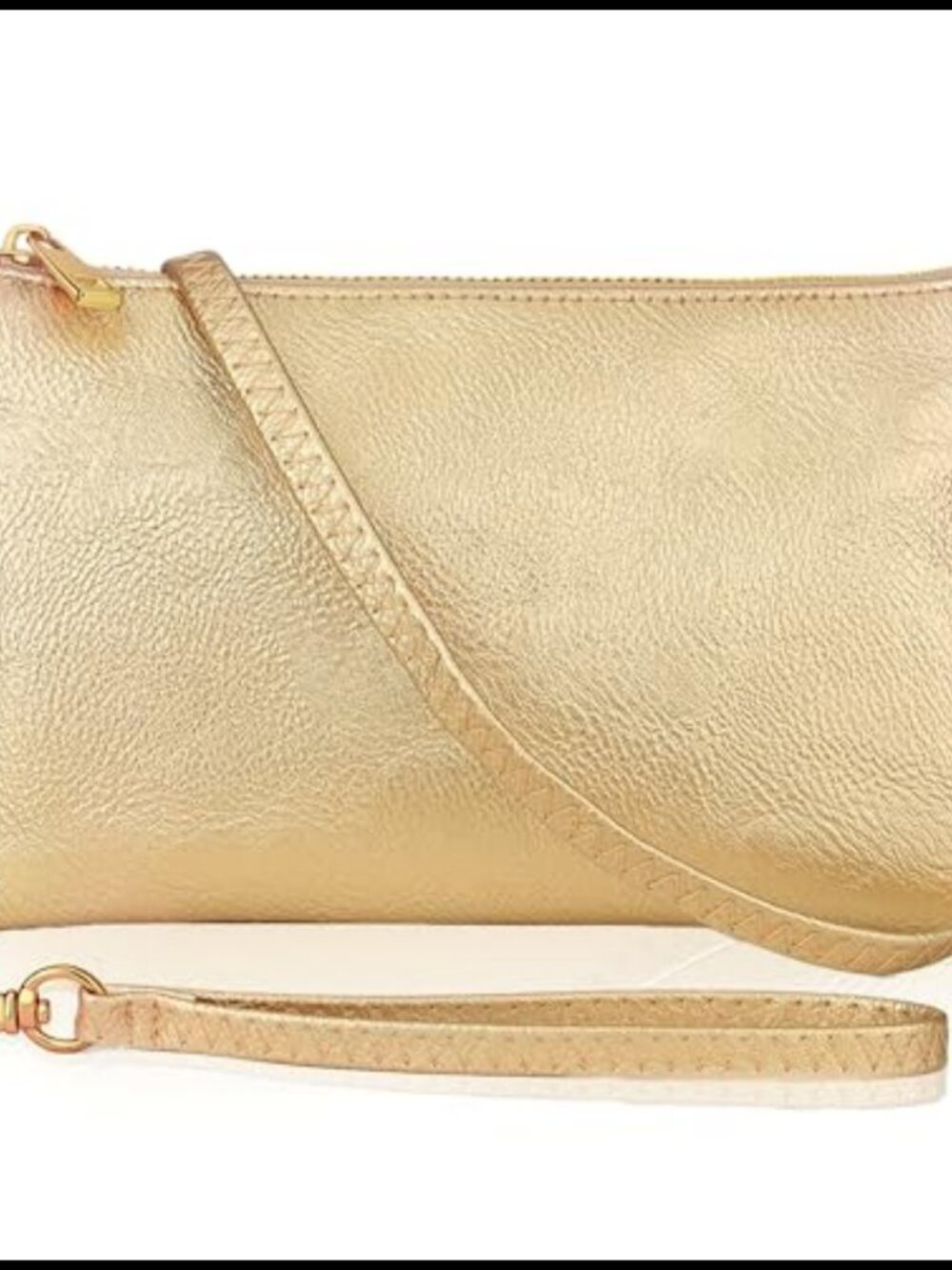 Vegan Leather Wristlet Crossbody Bag Convertible Clutch with Card Slots